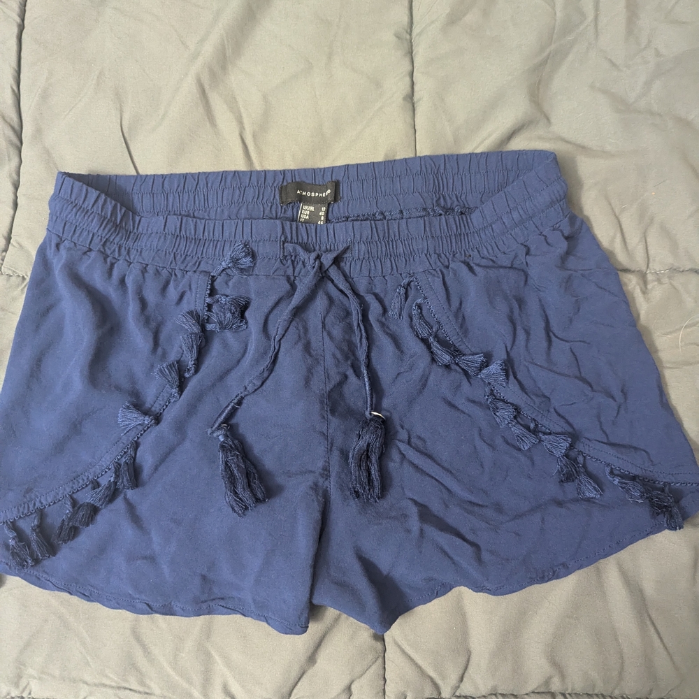 Atmosphere Navy Blue Tassel Athletic Shorts